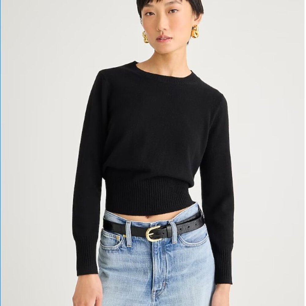 Jcrew Shrunken Cashmere Black Sweater XS